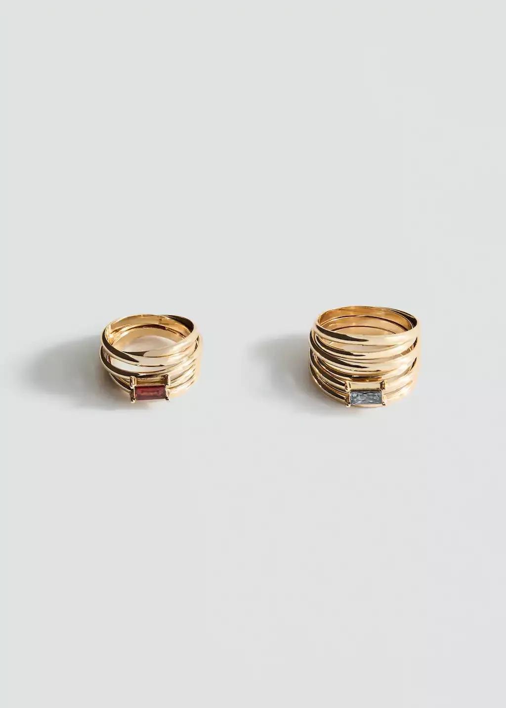 Gold Set Of 2 Combined Rings, Gold, large image number 1