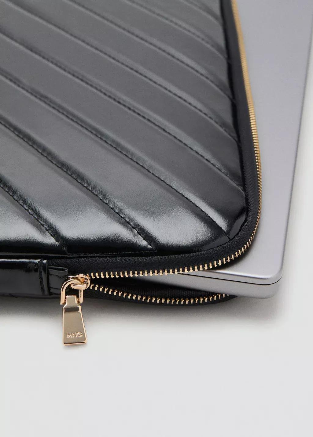 Black Padded Laptop Case, Black, large image number 1
