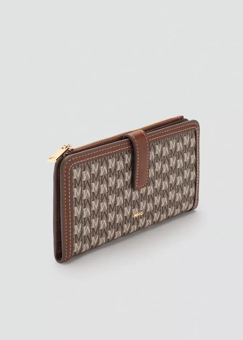 Brown Large Logo Print Wallet, 0201_CU, large image number 0