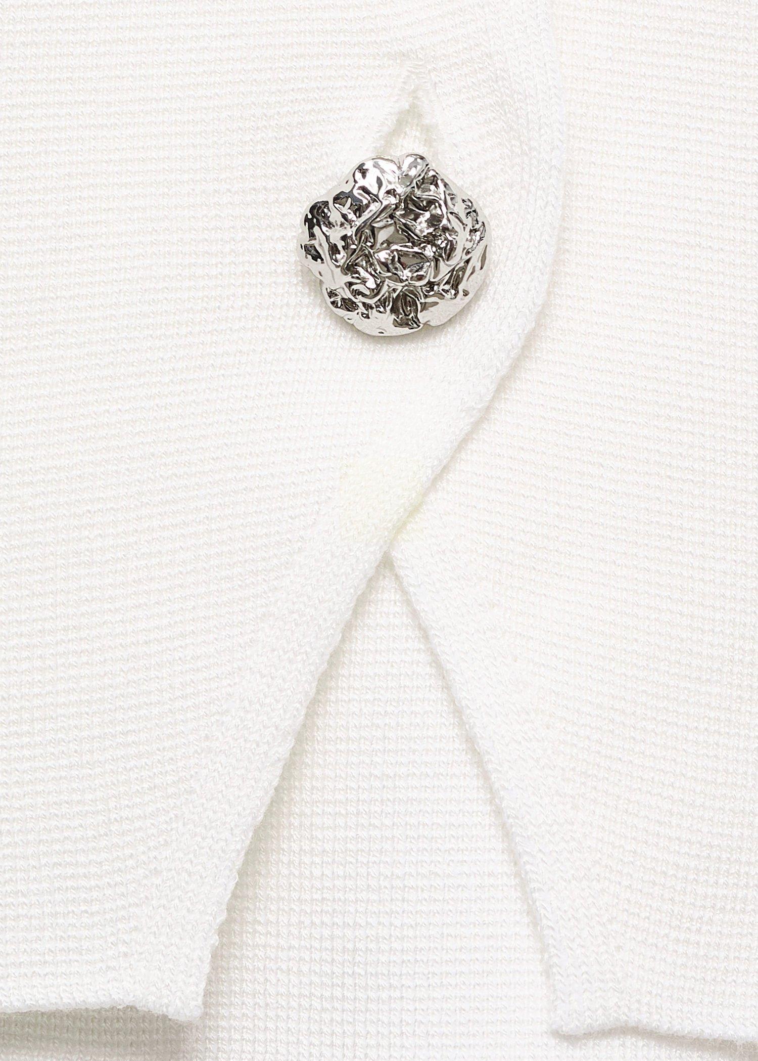 WHITE Knitted cardigan with jewel button, , large image number 10