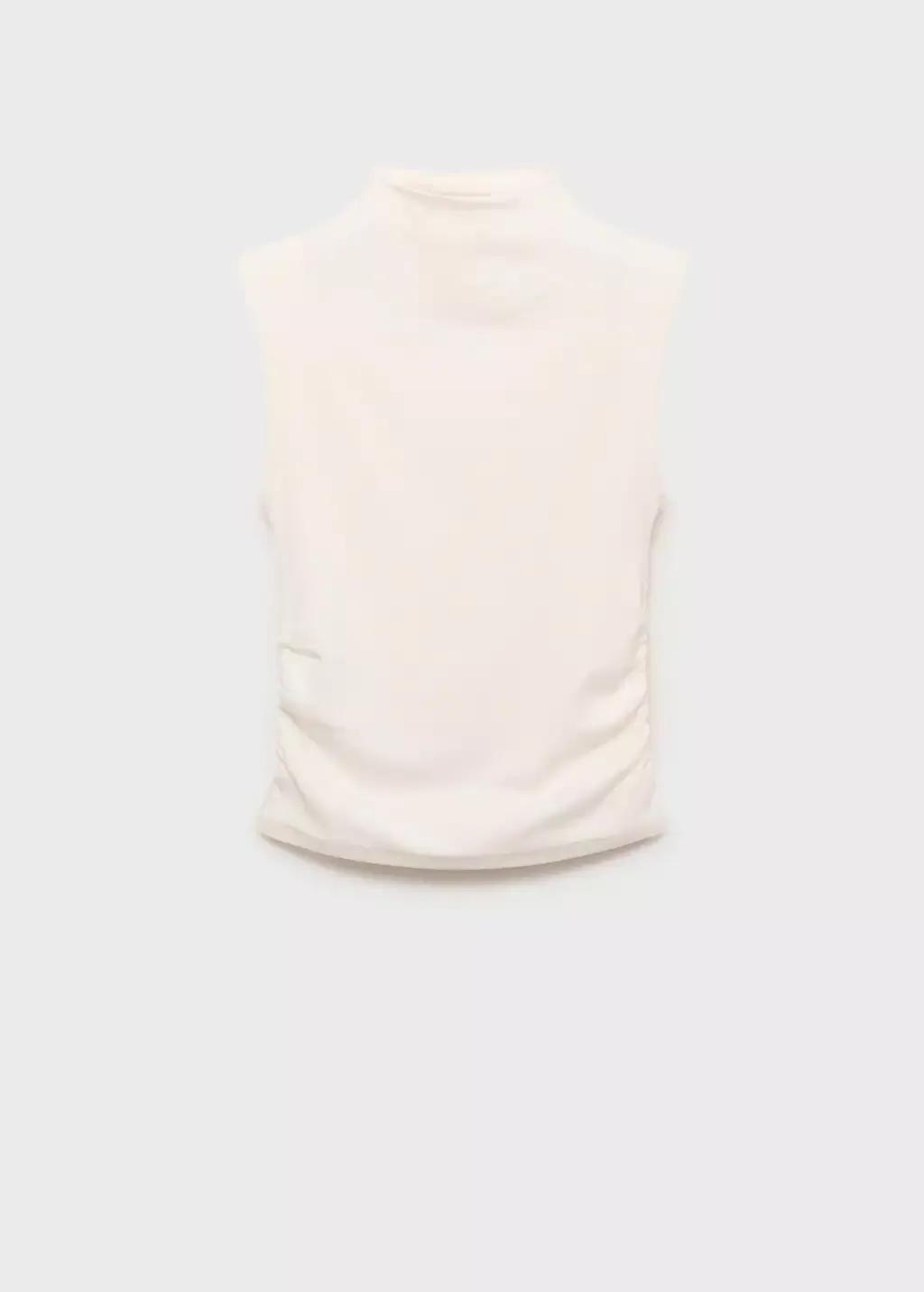 NATURAL WHITE Ruched fitted top, 0201_02, large image number 7