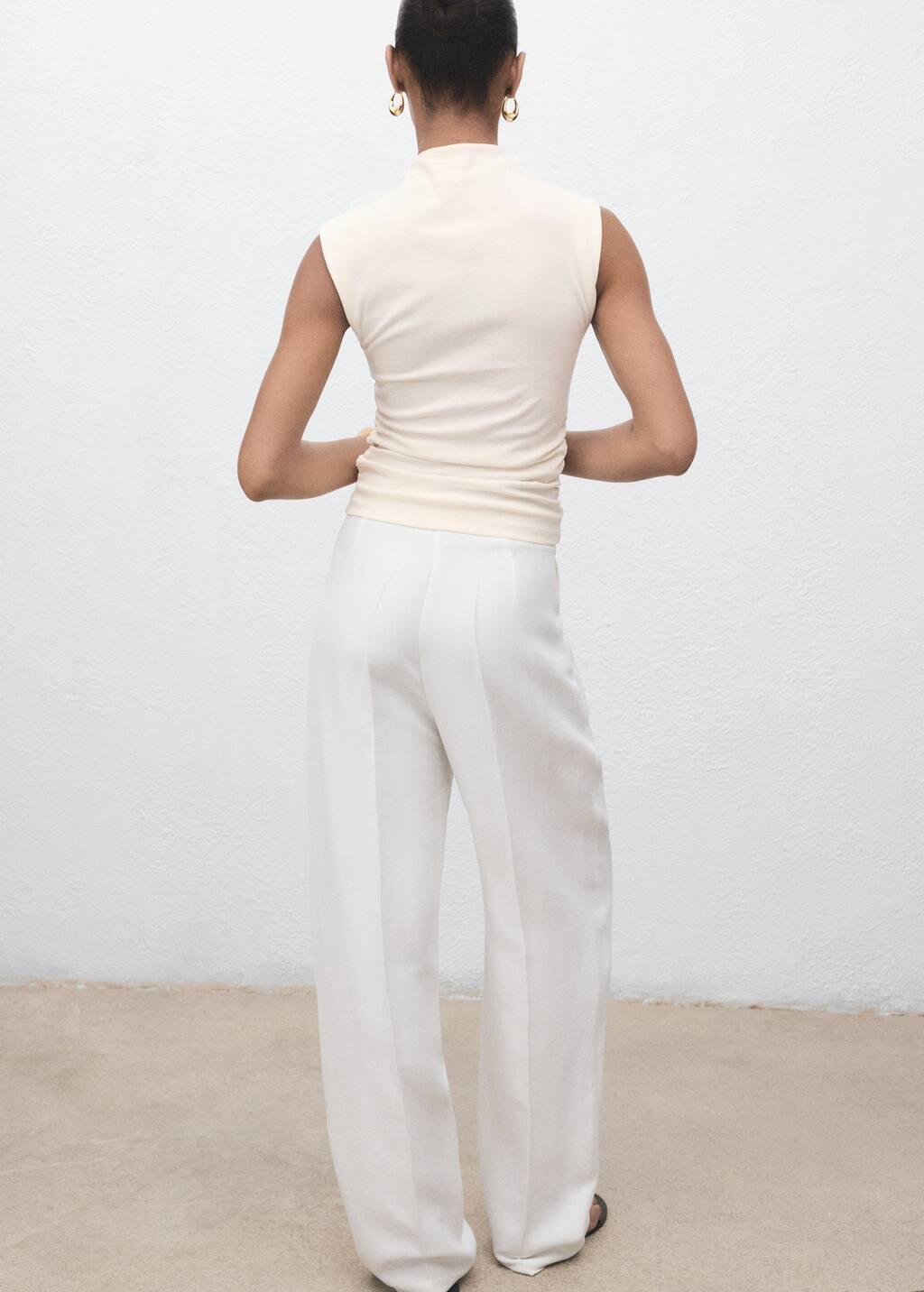 NATURAL WHITE Ruched fitted top, 0201_02, large image number 10