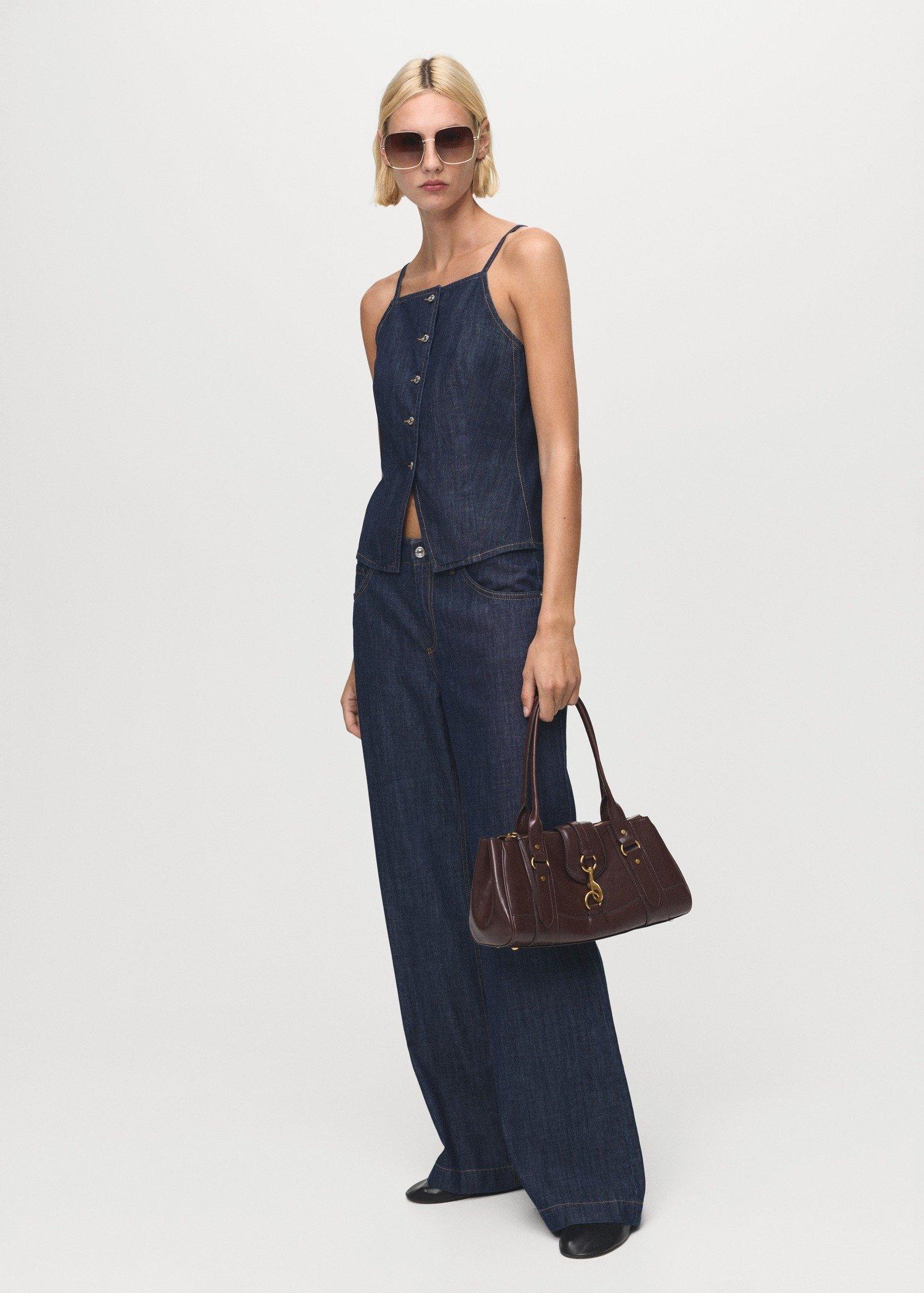 Blue Buttoned Denim Top, , large image number 2