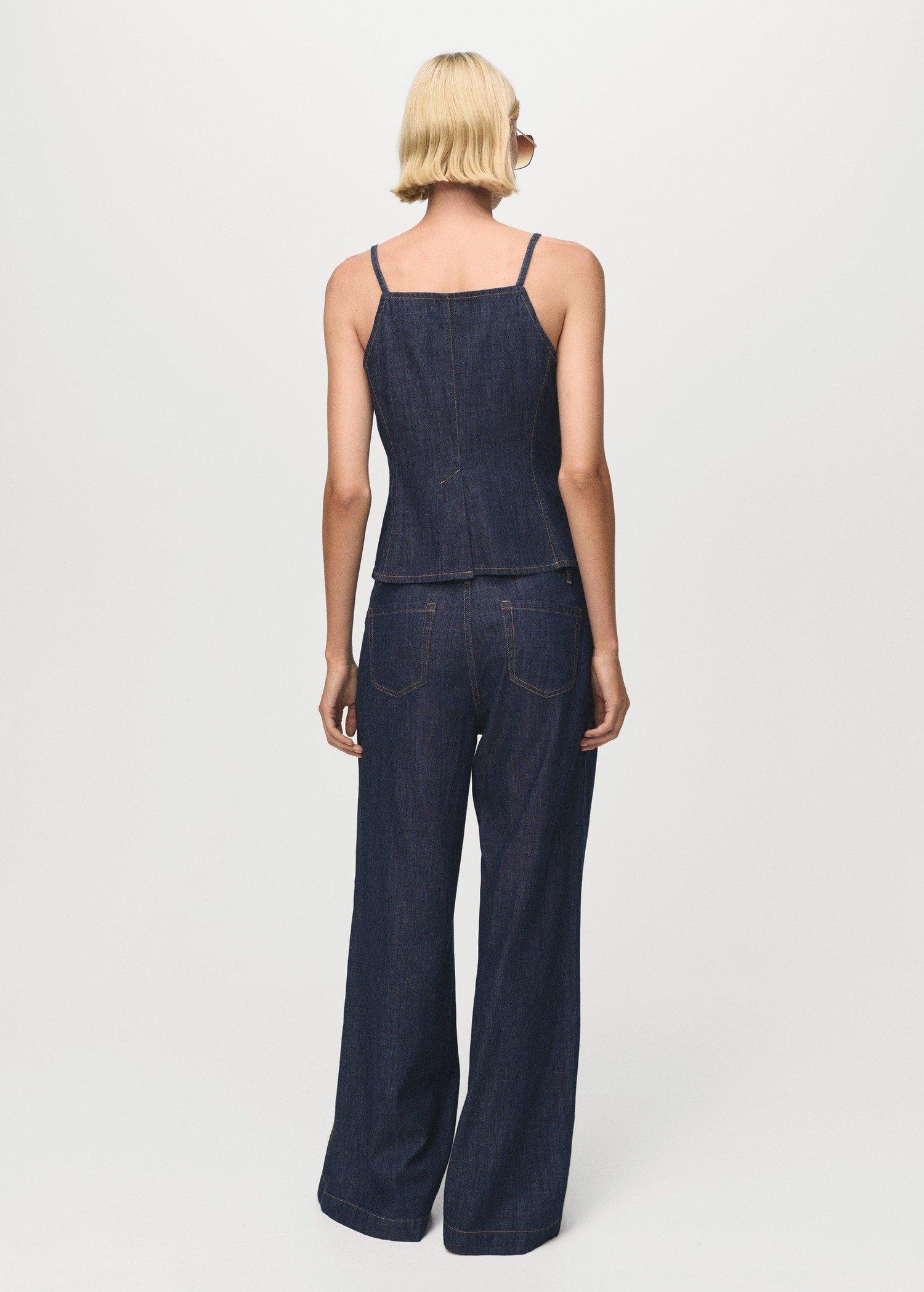 Blue Buttoned Denim Top, , large image number 4