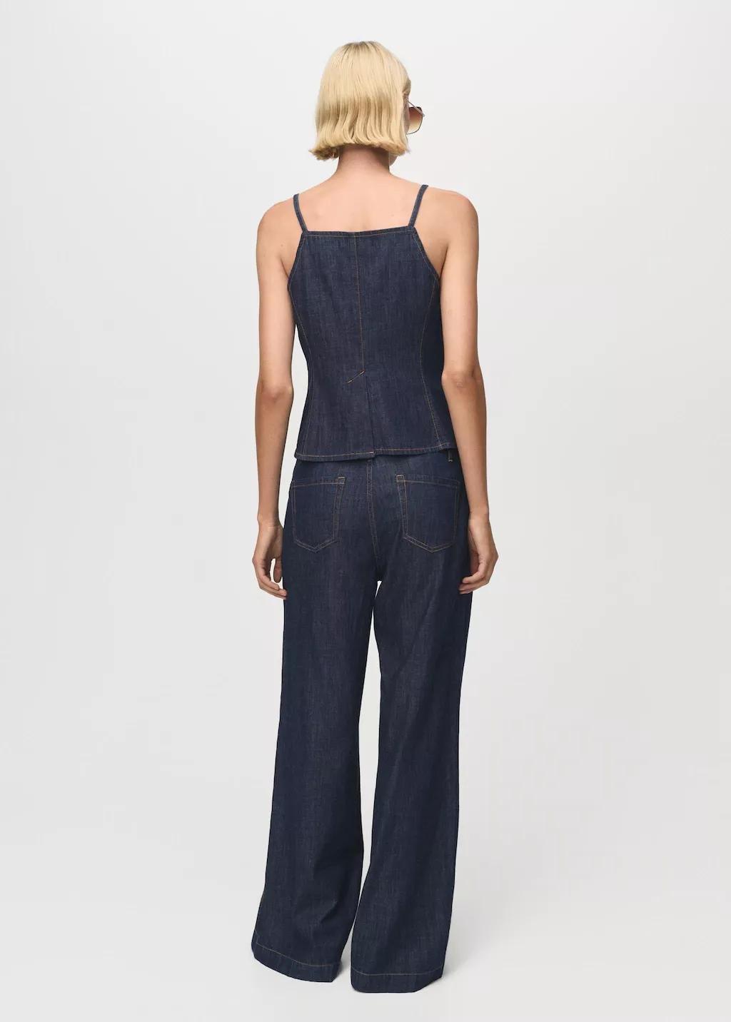 Blue Buttoned Denim Top, , large image number 5