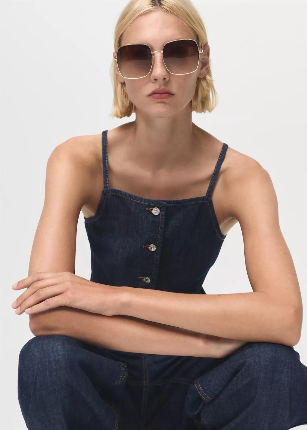 Blue Buttoned Denim Top, , large image number 8