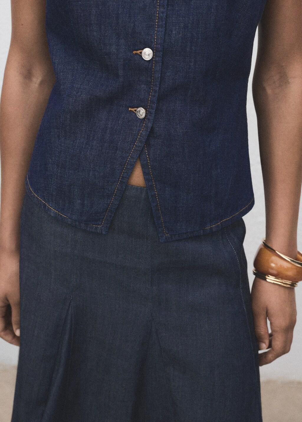 Blue Buttoned Denim Top, , large image number 10