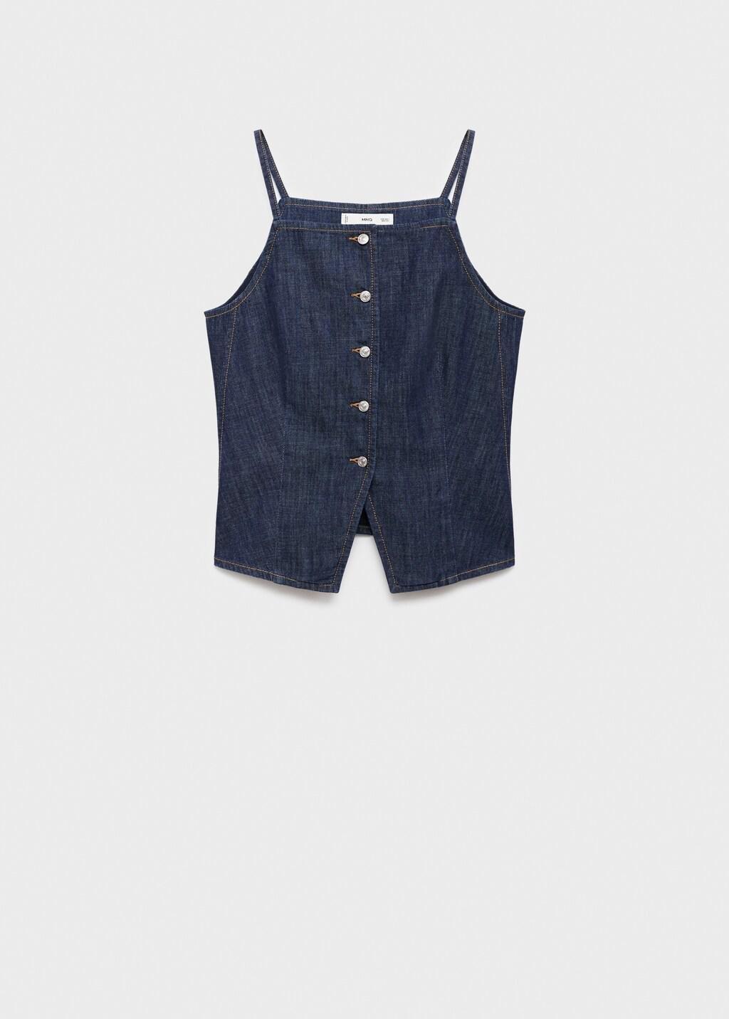 Blue Buttoned Denim Top, , large image number 12