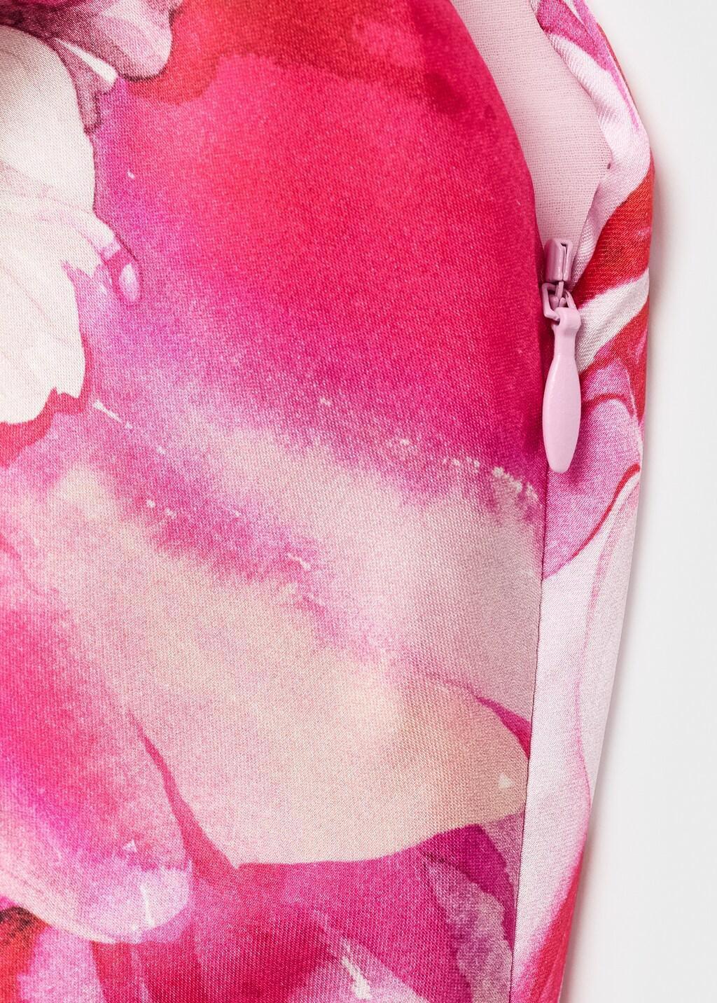 LT-PASTEL PURPLE Floral asymmetric satin dress, , large image number 7