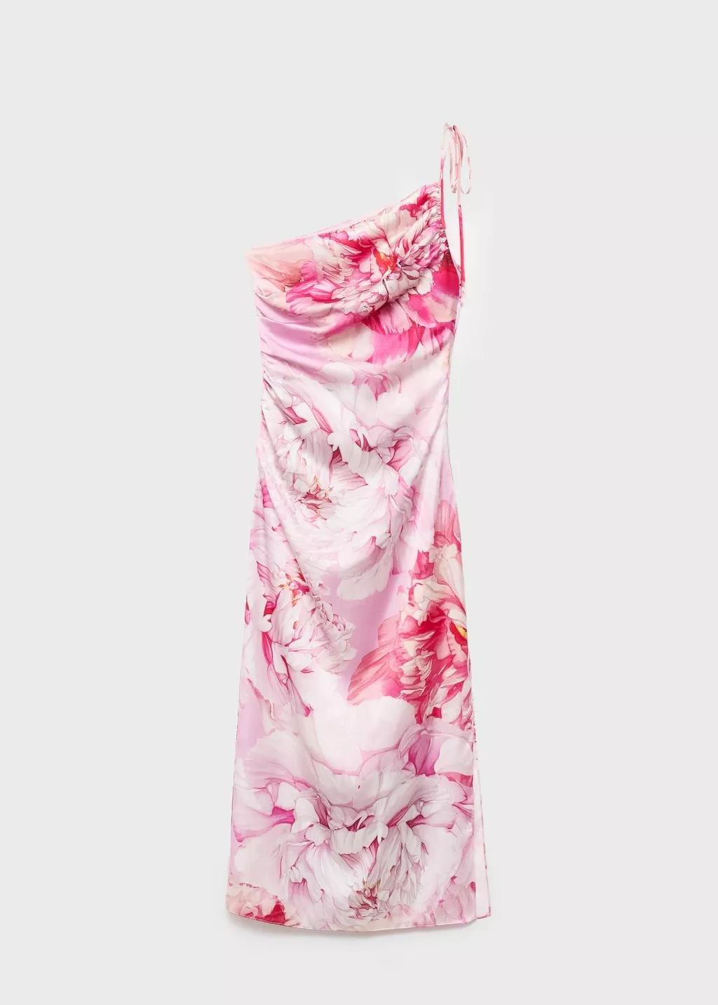 LT-PASTEL PURPLE Floral asymmetric satin dress, , large image number 10