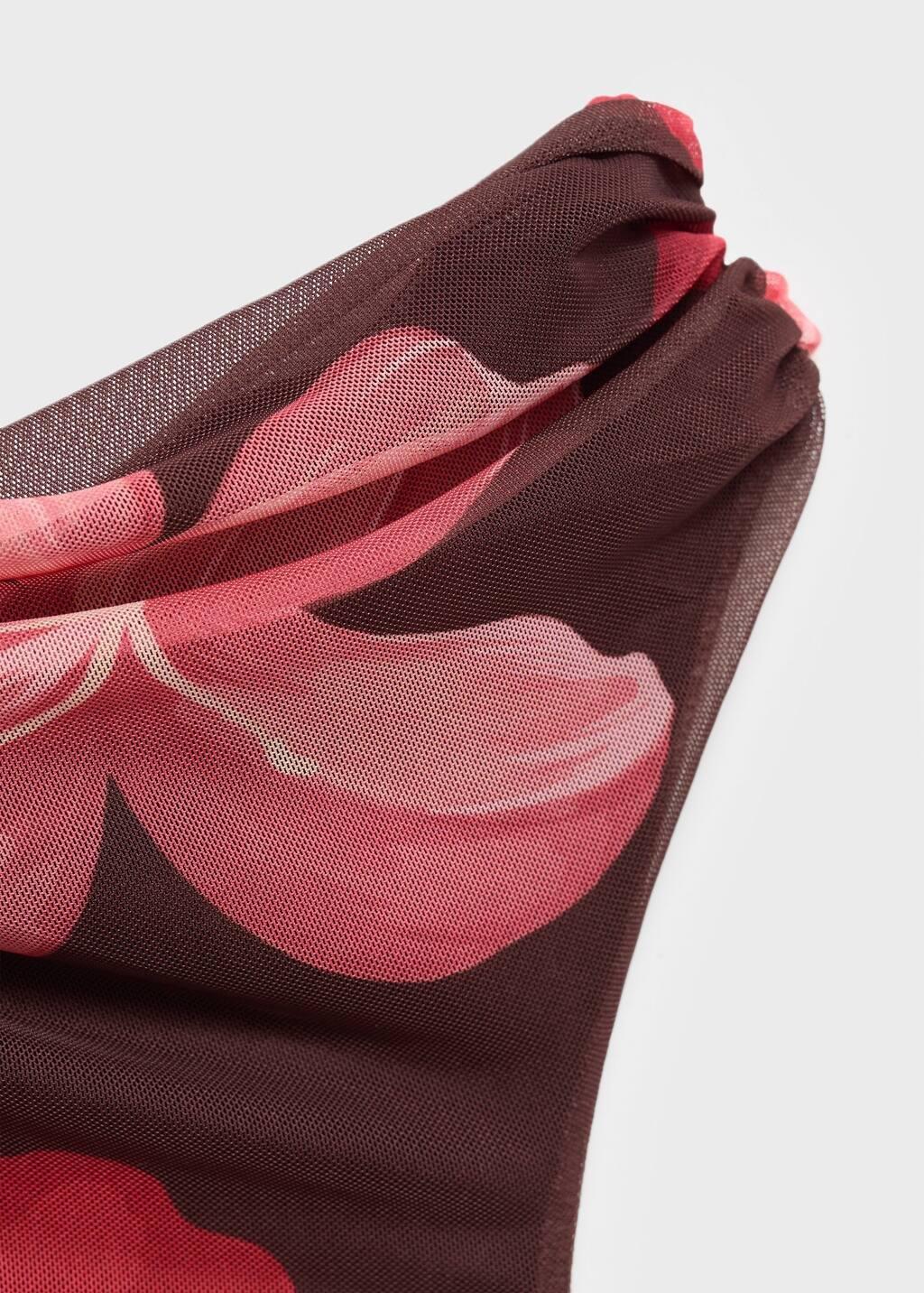 Brown Asymmetrical floral dress, Brown, large image number 7