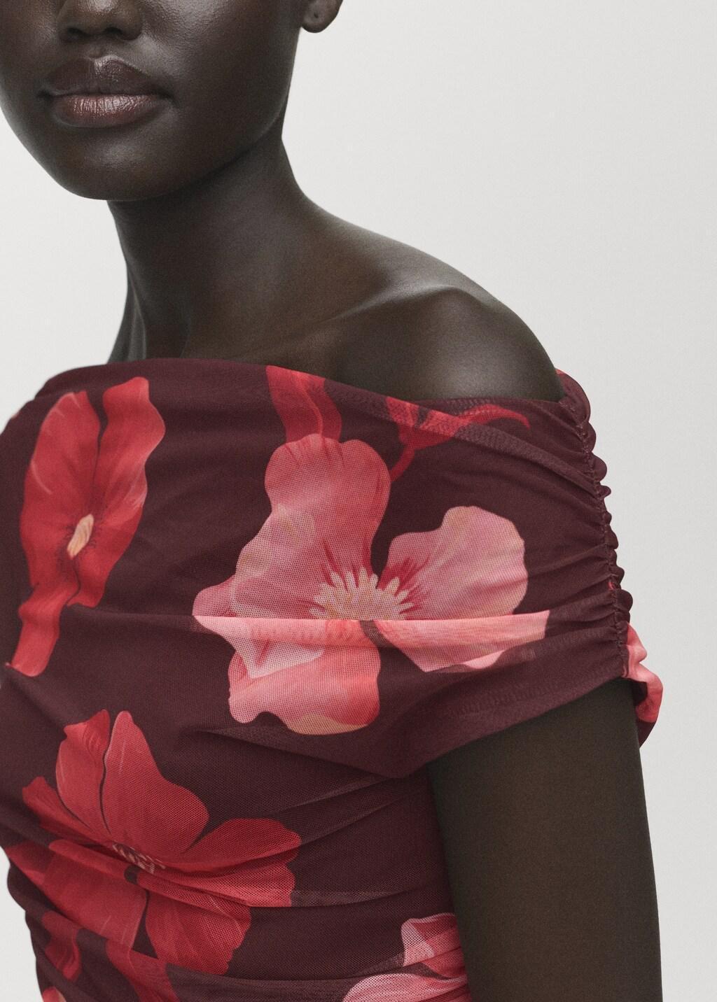 Brown Asymmetrical floral dress, Brown, large image number 8