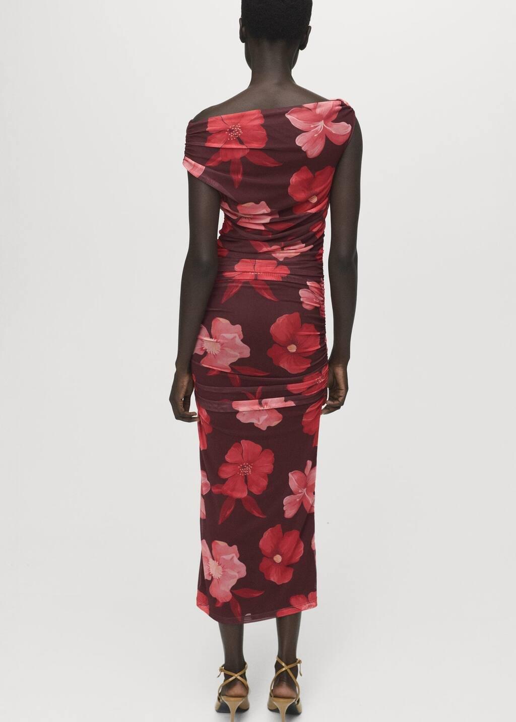 Brown Asymmetrical floral dress, Brown, large image number 9