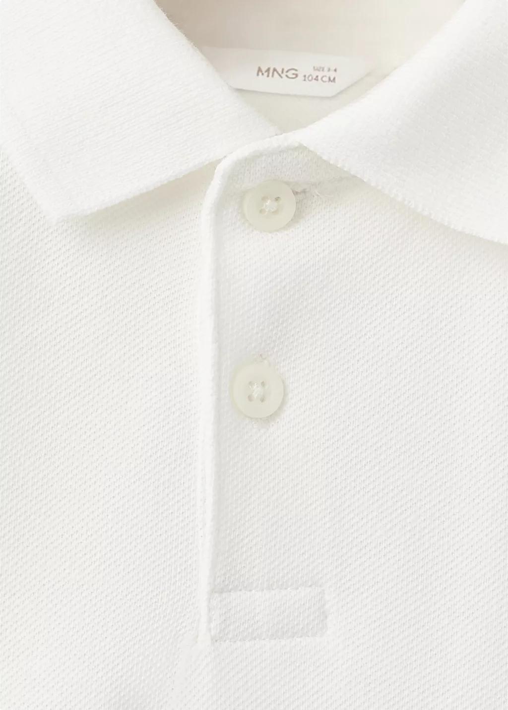 White Cotton Basic Polo Shirt, Baby Boy, , large image number 0