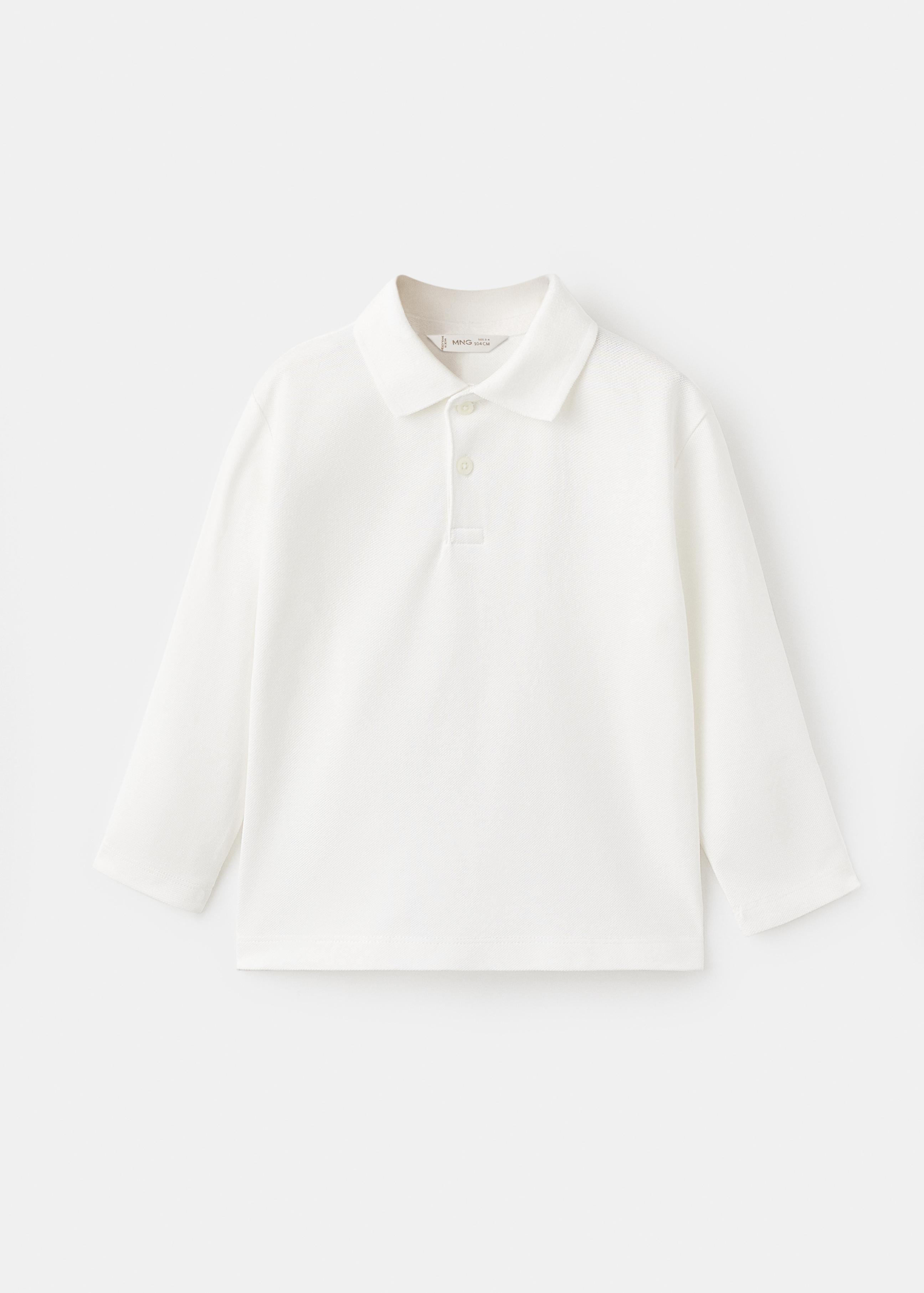 White Cotton Basic Polo Shirt, Baby Boy, , large image number 5