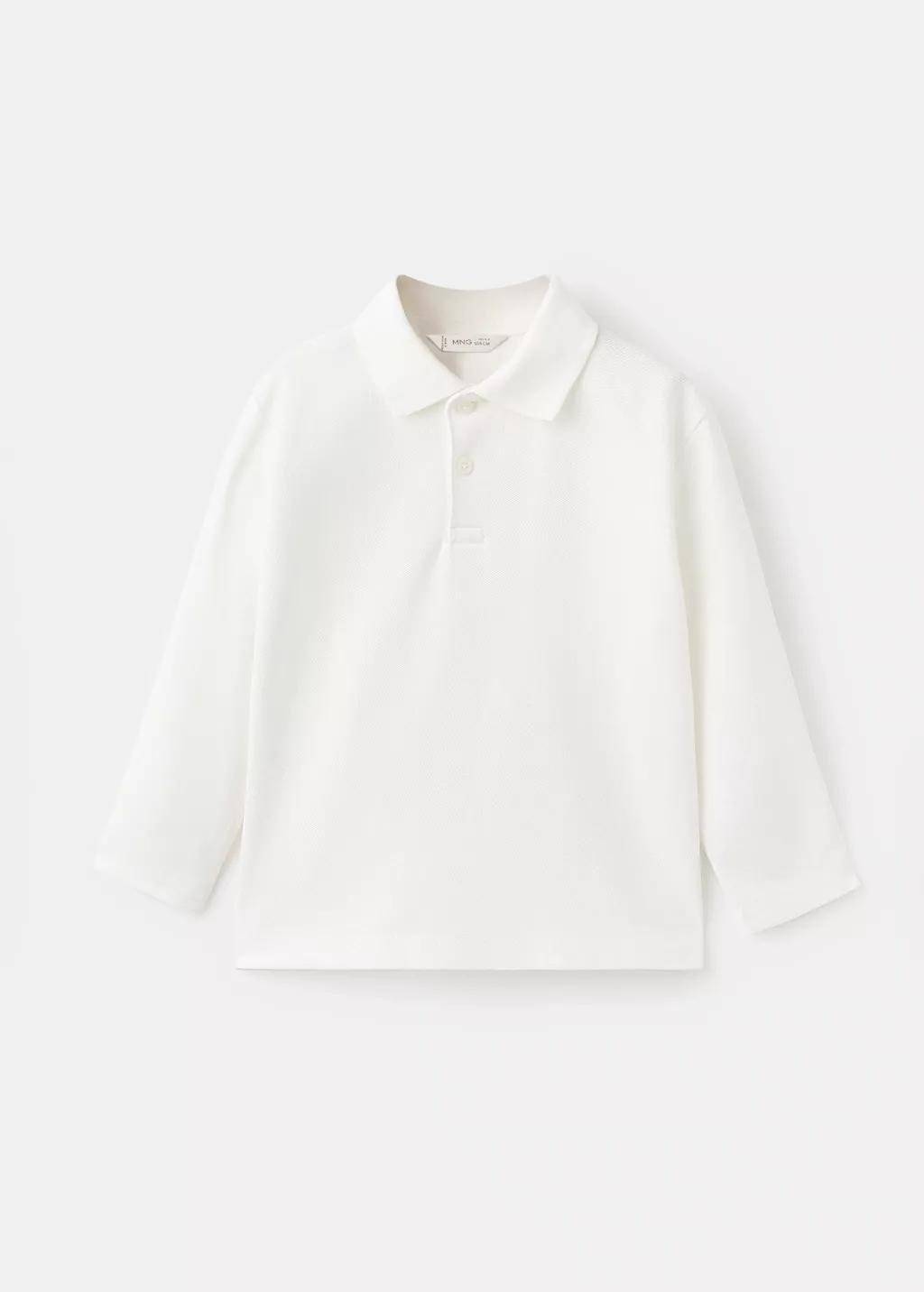 White Cotton Basic Polo Shirt, Baby Boy, , large image number 6