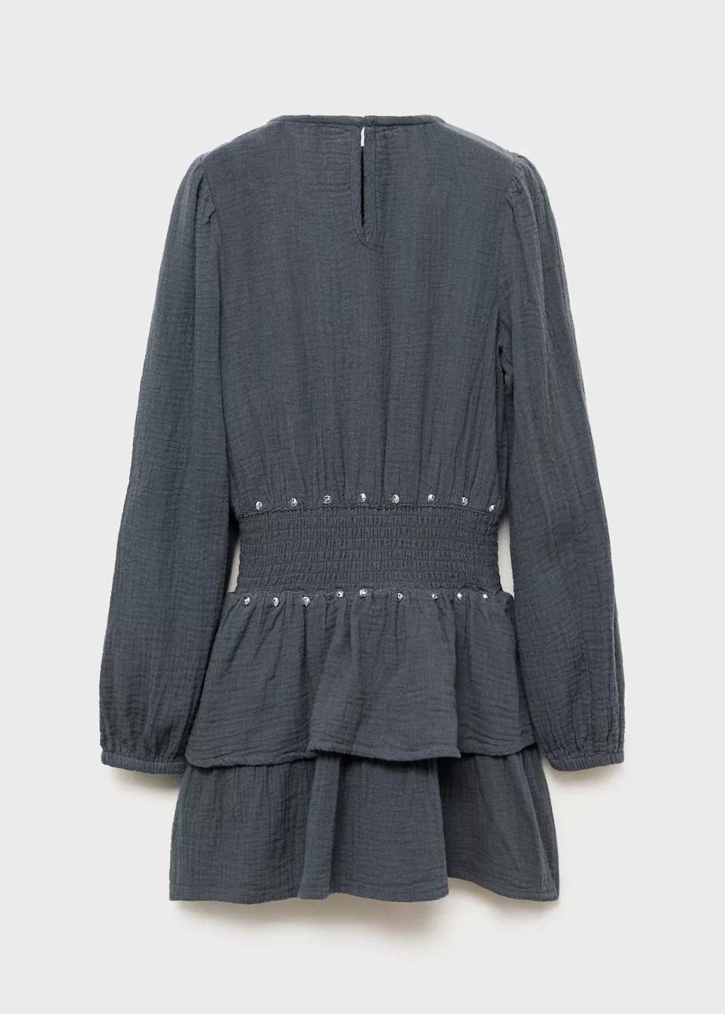 Grey Dress With Ruffles And Sequins, Kids Girls, , large image number 1