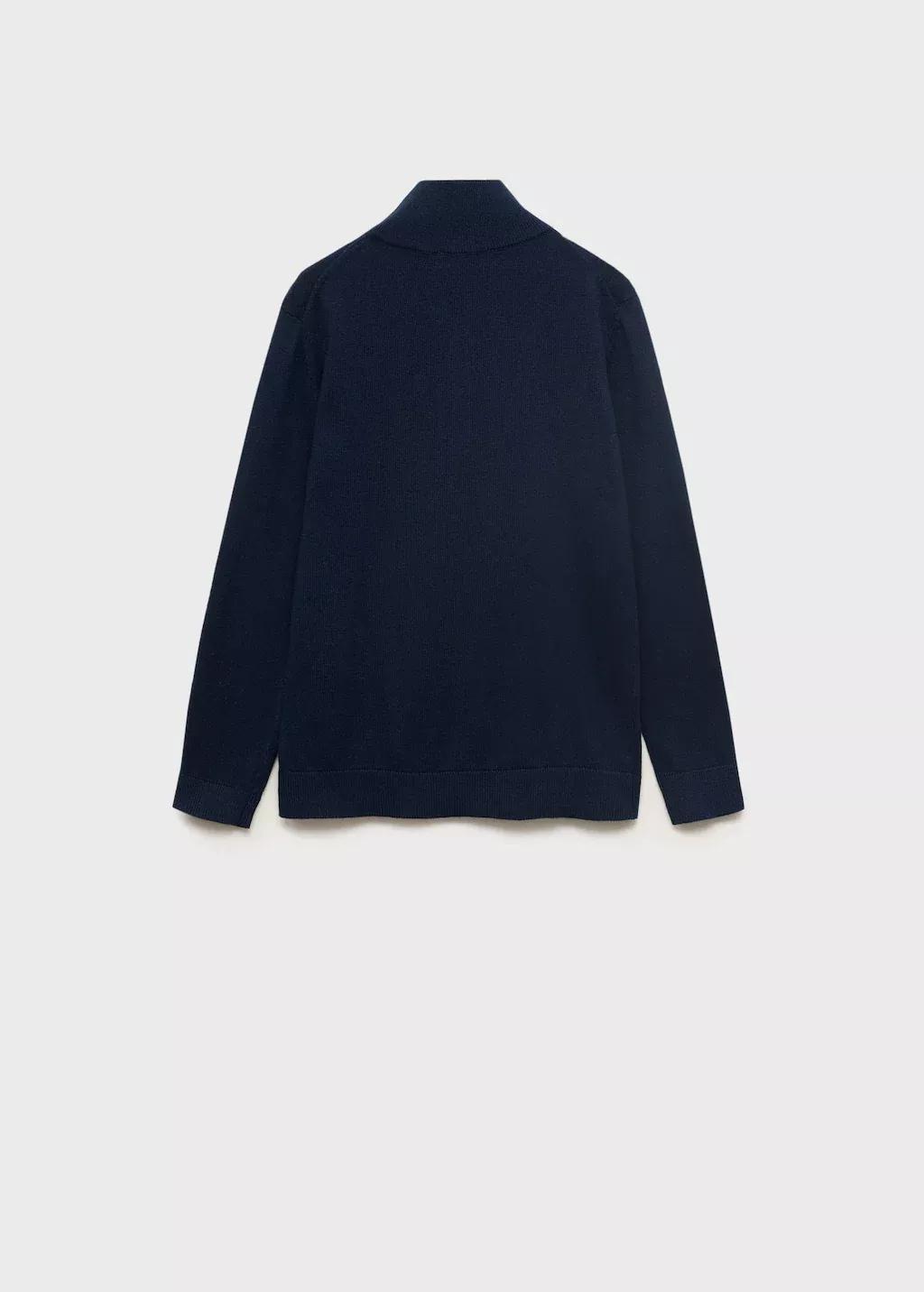 Navy Zip Neck Jumper, Kids Boy, , large image number 4