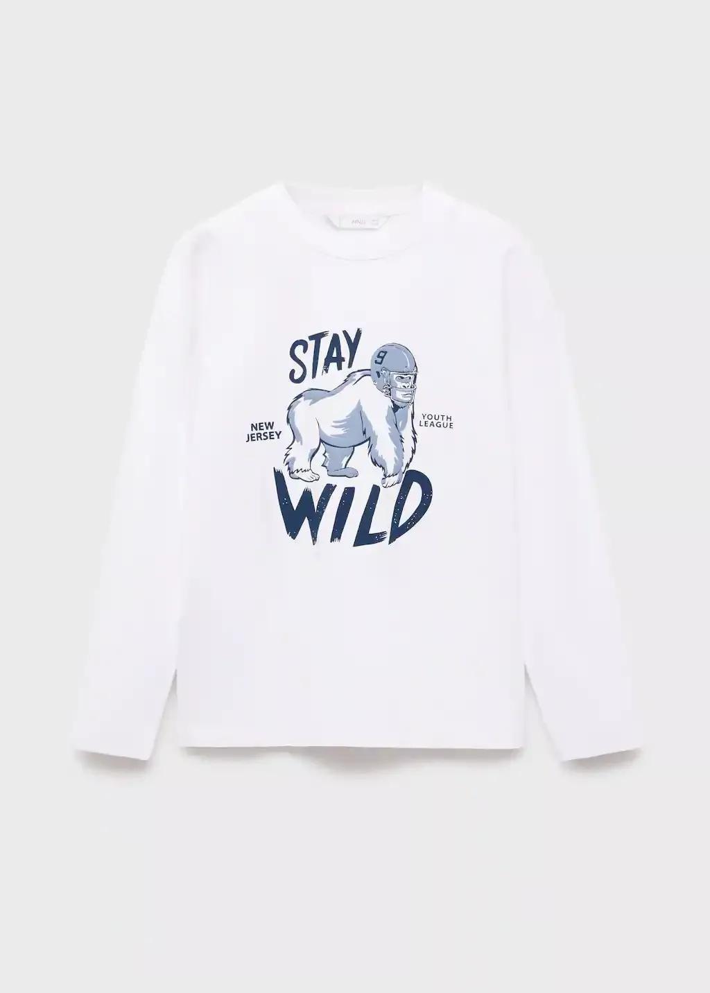 White Short-Sleeved Printed T-Shirt, Kids Boy, , medium