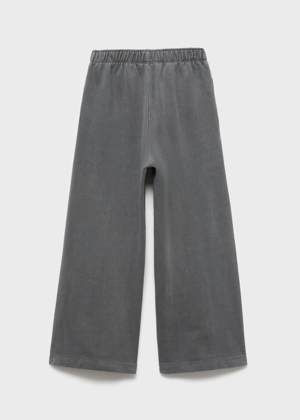Grey Wide-Leg Joggers With Seam Detail, Kids Girl, , large image number 1