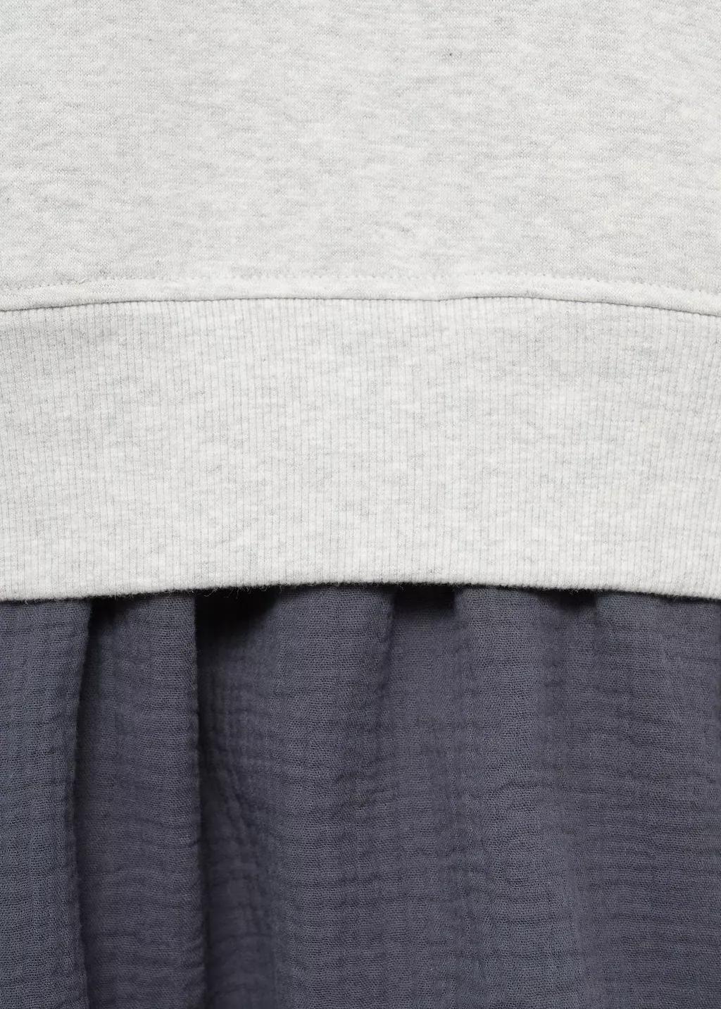 Grey Combined Sweatshirt Dress, Kids Girls, , large image number 2