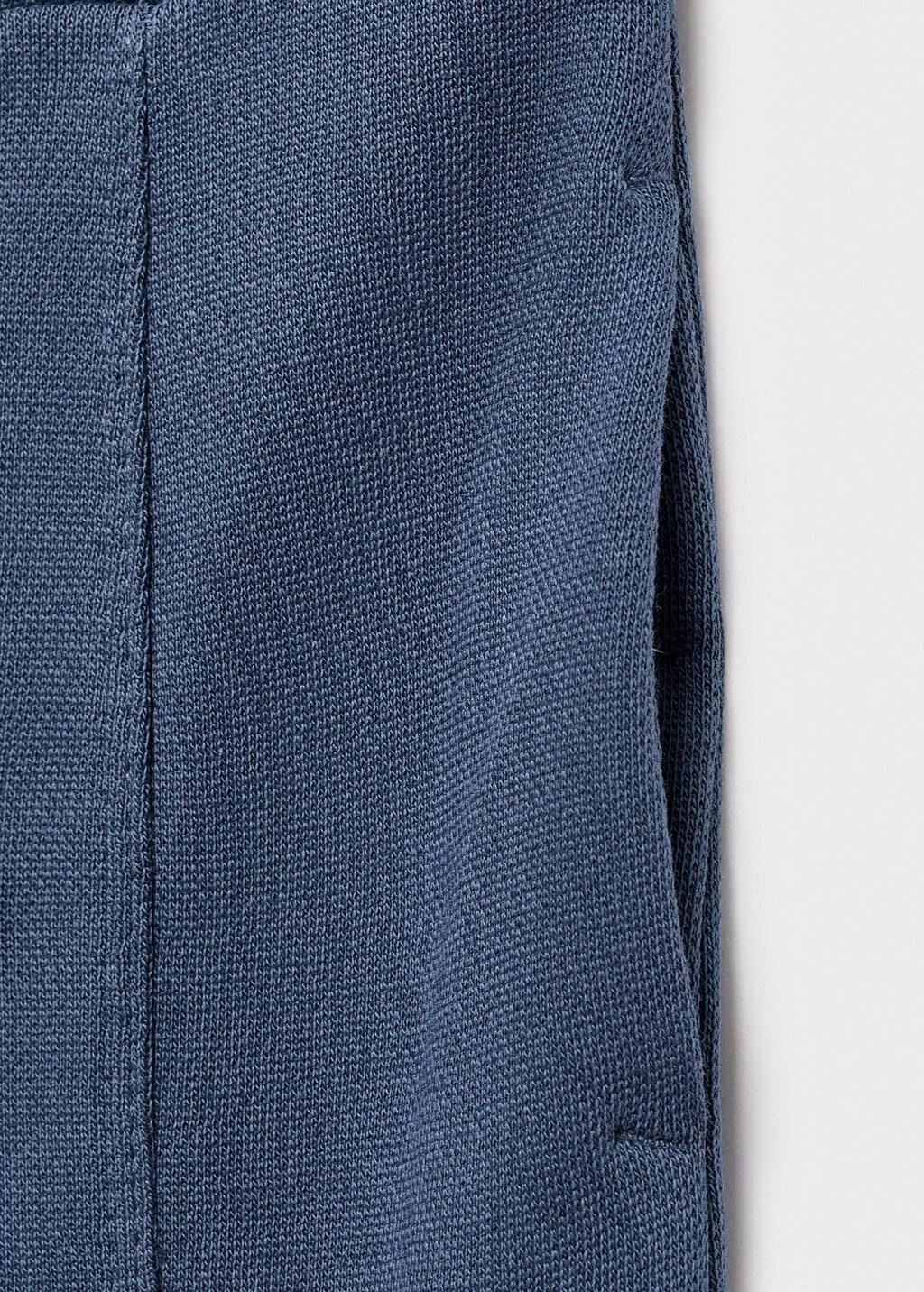 Blue Cotton Jogging With Elastic Waist, Baby Boys, , large image number 0