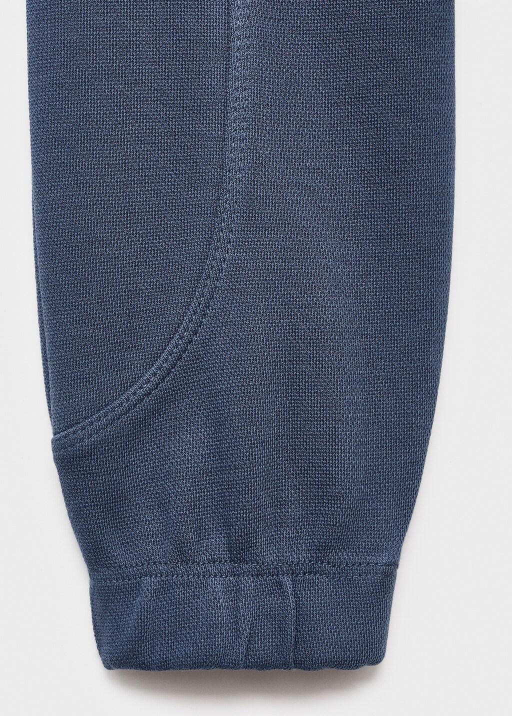Blue Cotton Jogging With Elastic Waist, Baby Boys, , large image number 2