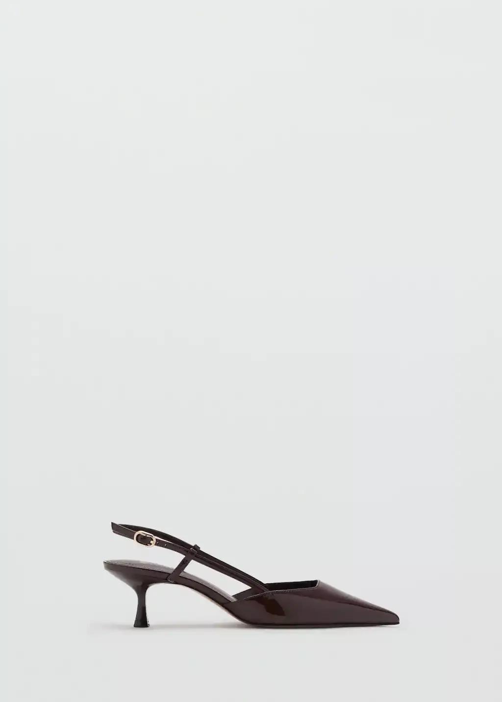 DARK BROWN Kitten-heel patent leather shoes, , large image number 3