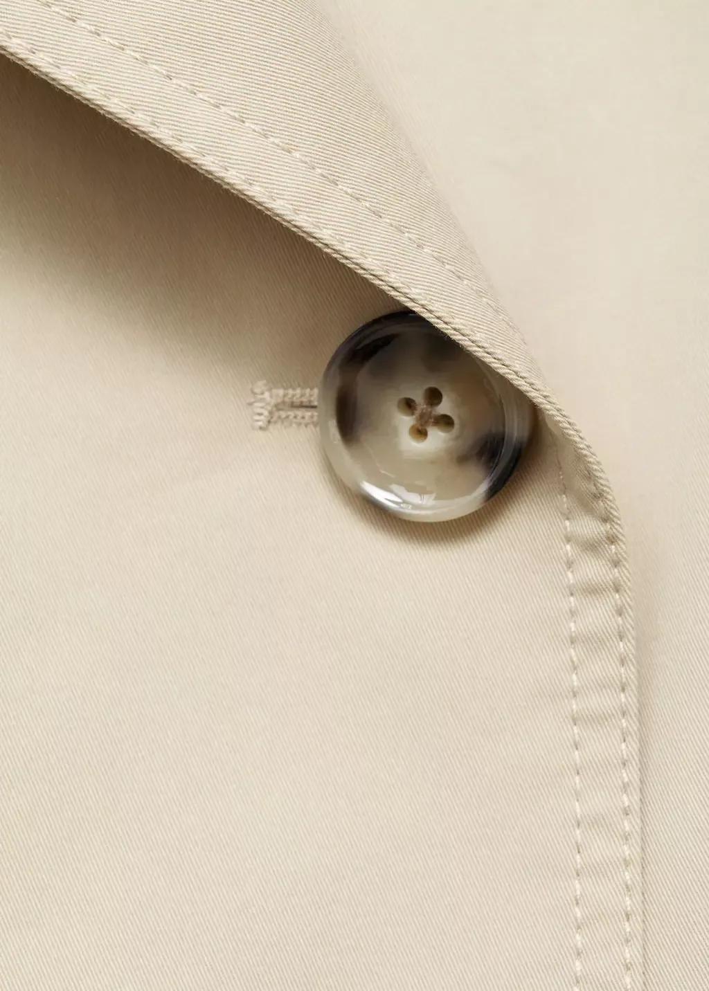 LIGHT BEIGE Double-breasted cropped trench coat, , large image number 5