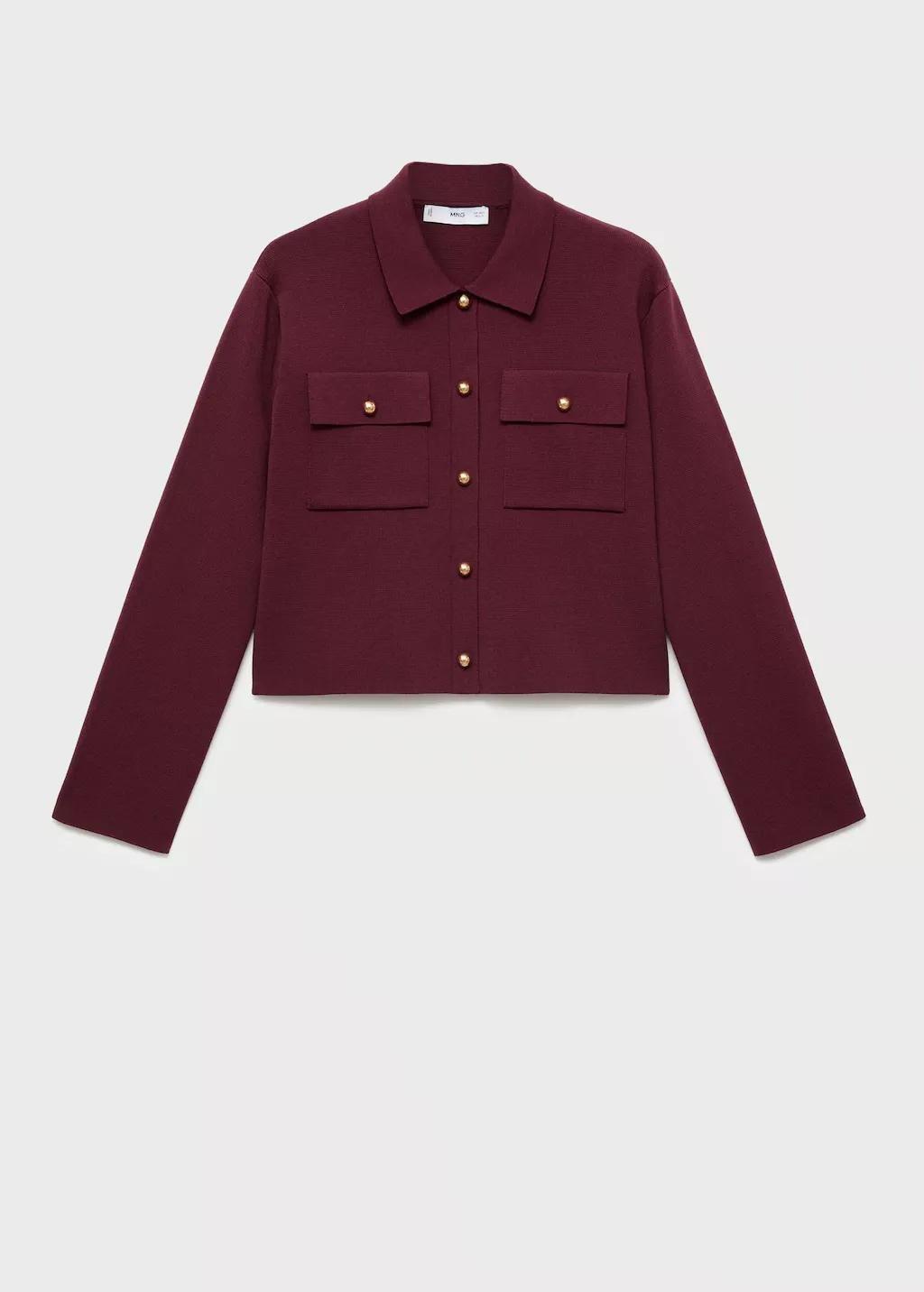 Red Pocket Knit Jacket, , large image number 10