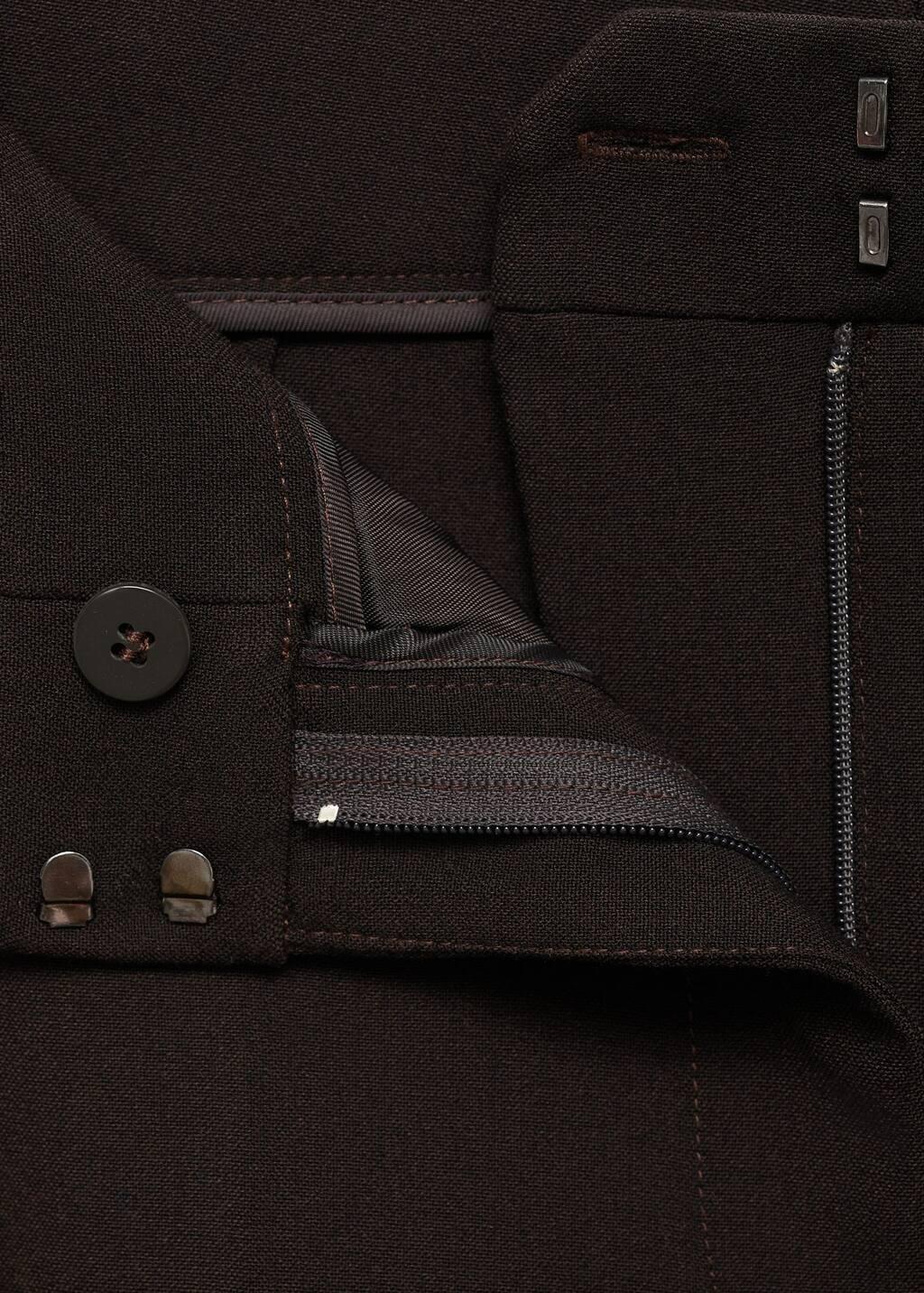Brown Straight-Fit Suit Trousers, , large image number 2