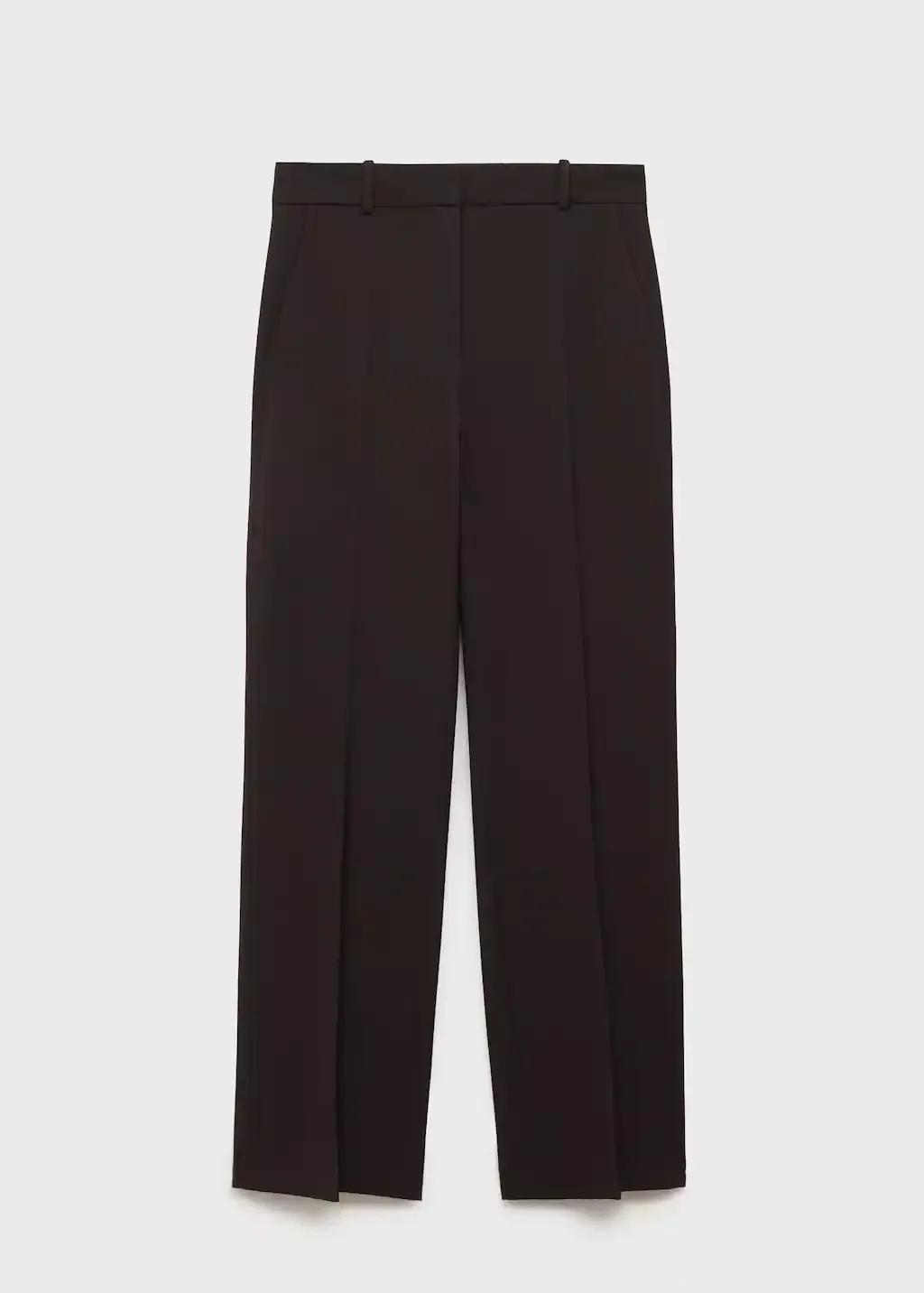 Brown Straight-Fit Suit Trousers, , large image number 3