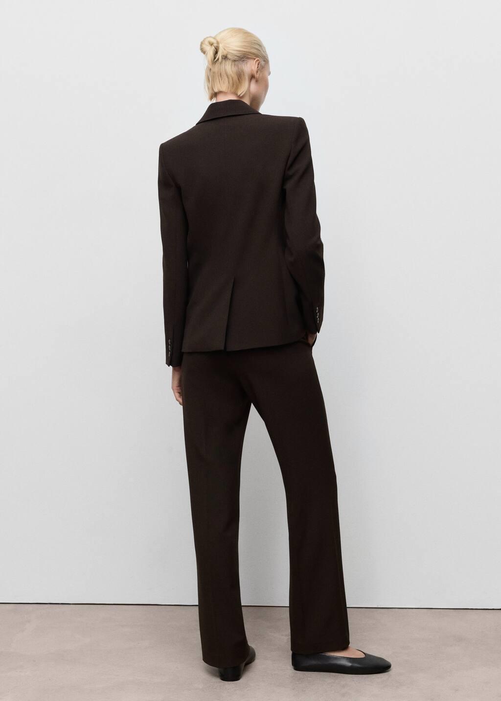 Brown Straight-Fit Suit Trousers, , large image number 4