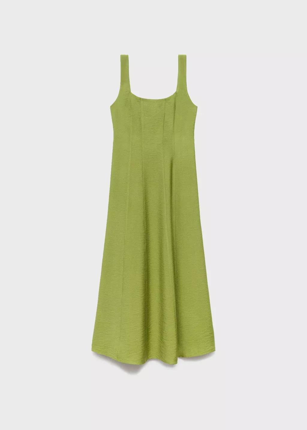 Green Midi-Dress With Stitching, , large image number 0