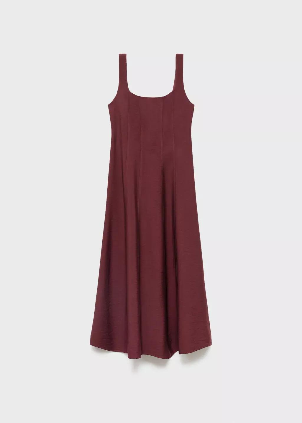 Red Midi-Dress With Stitching, , large image number 0
