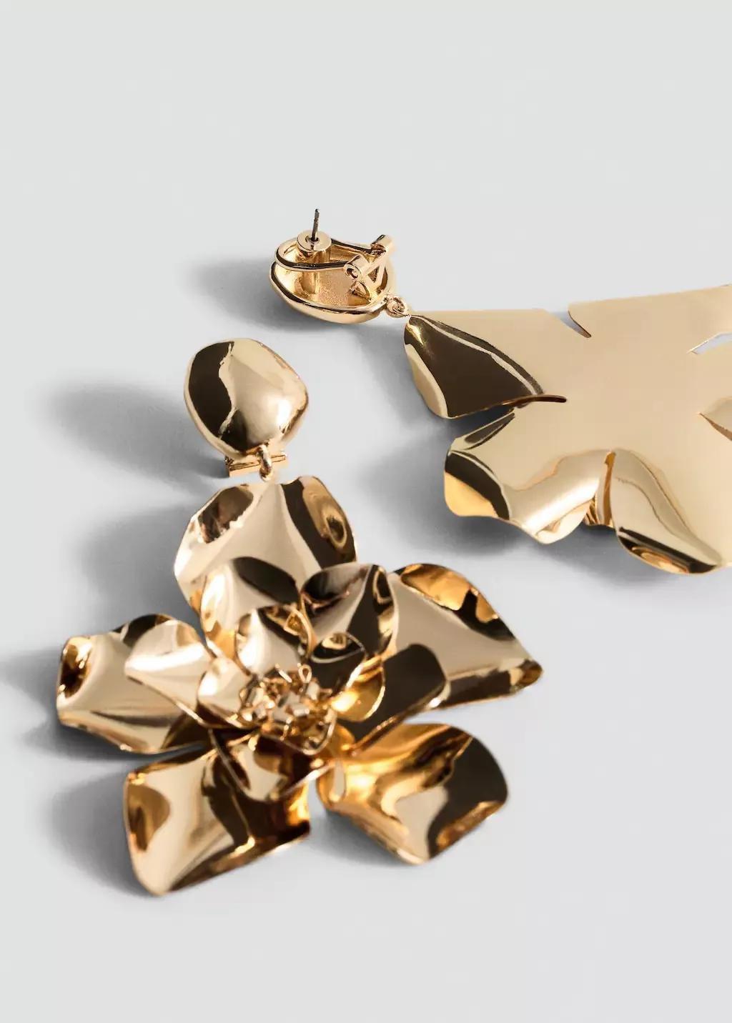 Gold Maxi Flower Earrings, 0201_OR, large image number 0
