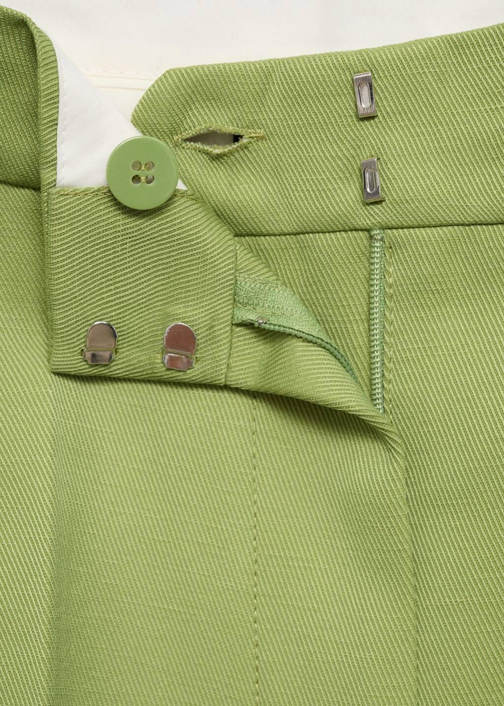Green Straight-Fit Linen-Blend Suit Trousers, , large image number 2