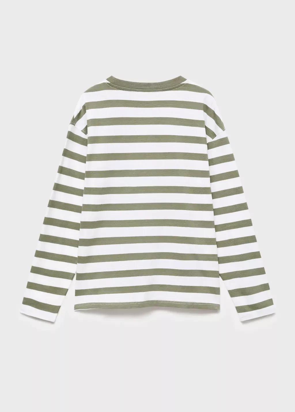 GREEN Chest-pocket striped T-shirt, Kids Boy, Green, medium