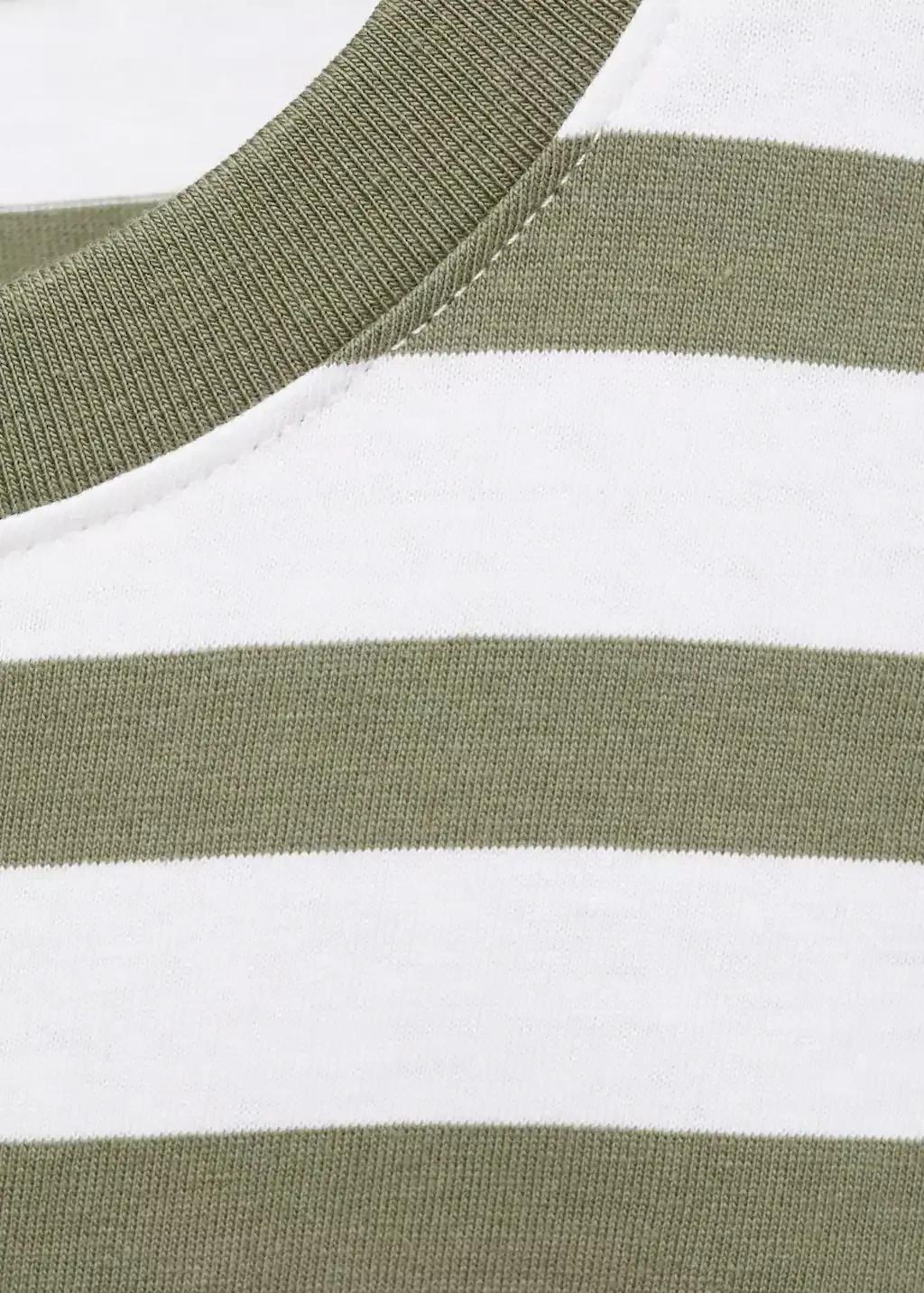GREEN Chest-pocket striped T-shirt, Kids Boy, Green, medium