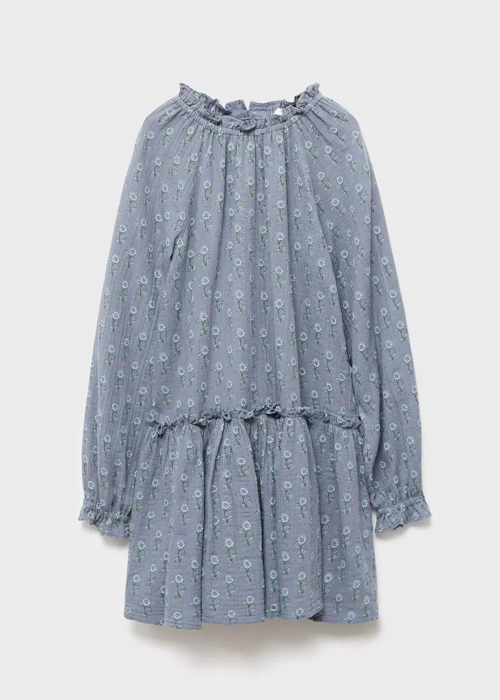 LT-PASTEL BLUE Ruffled floral dress, Kids Girl, Light-Pastel Blue, medium