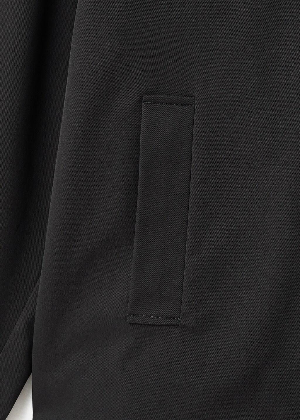 Black Short Oversized Trench Coat With Epaulettes, , large image number 5