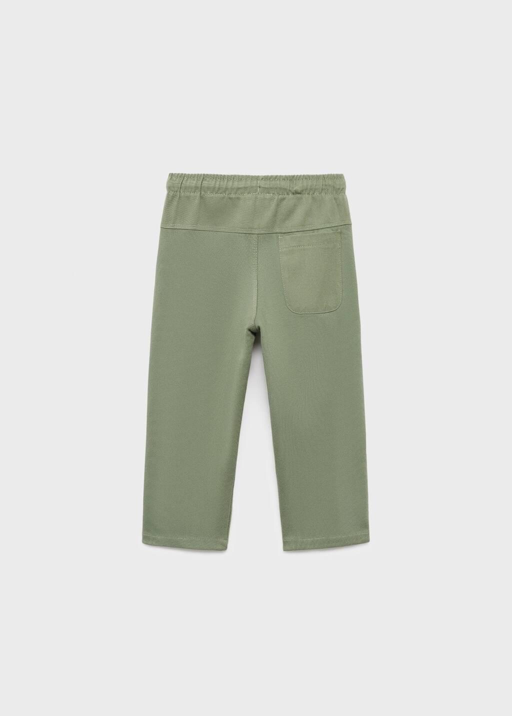 Green Cotton Drawstring Joggers, Baby Boys, Green, large image number 1