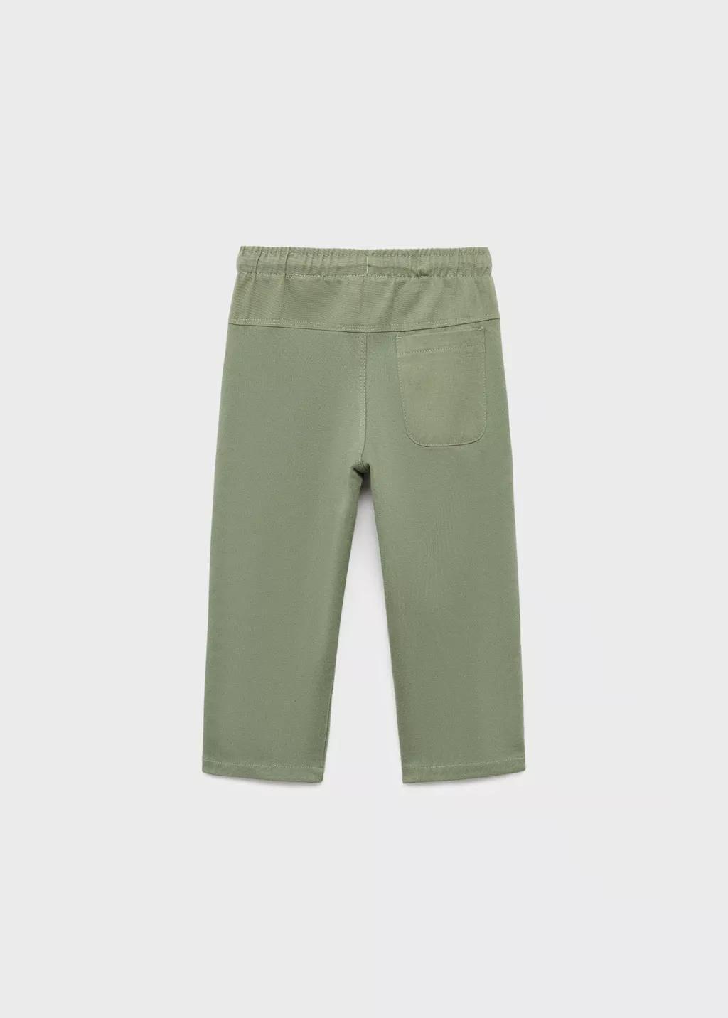 Green Cotton Drawstring Joggers, Baby Boys, Green, large image number 2