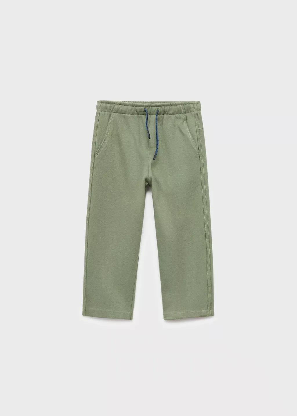 Green Cotton Drawstring Joggers, Baby Boys, Green, large image number 5
