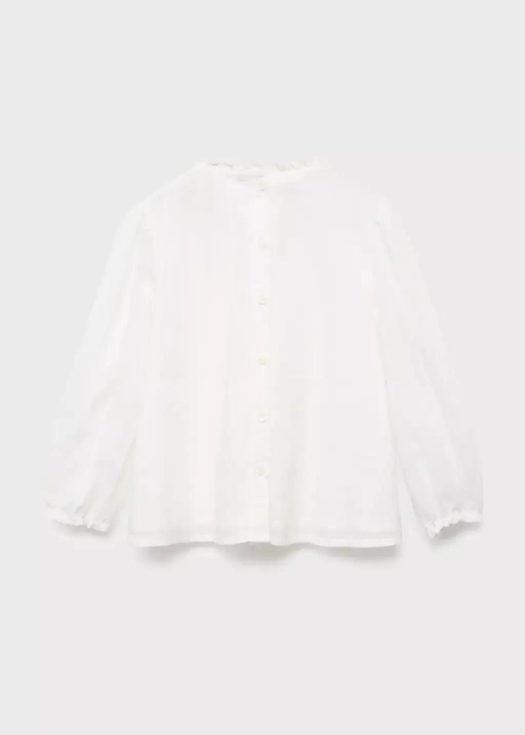 WHITE Embroidered cotton blouse, Baby Girl, White, large image number 1