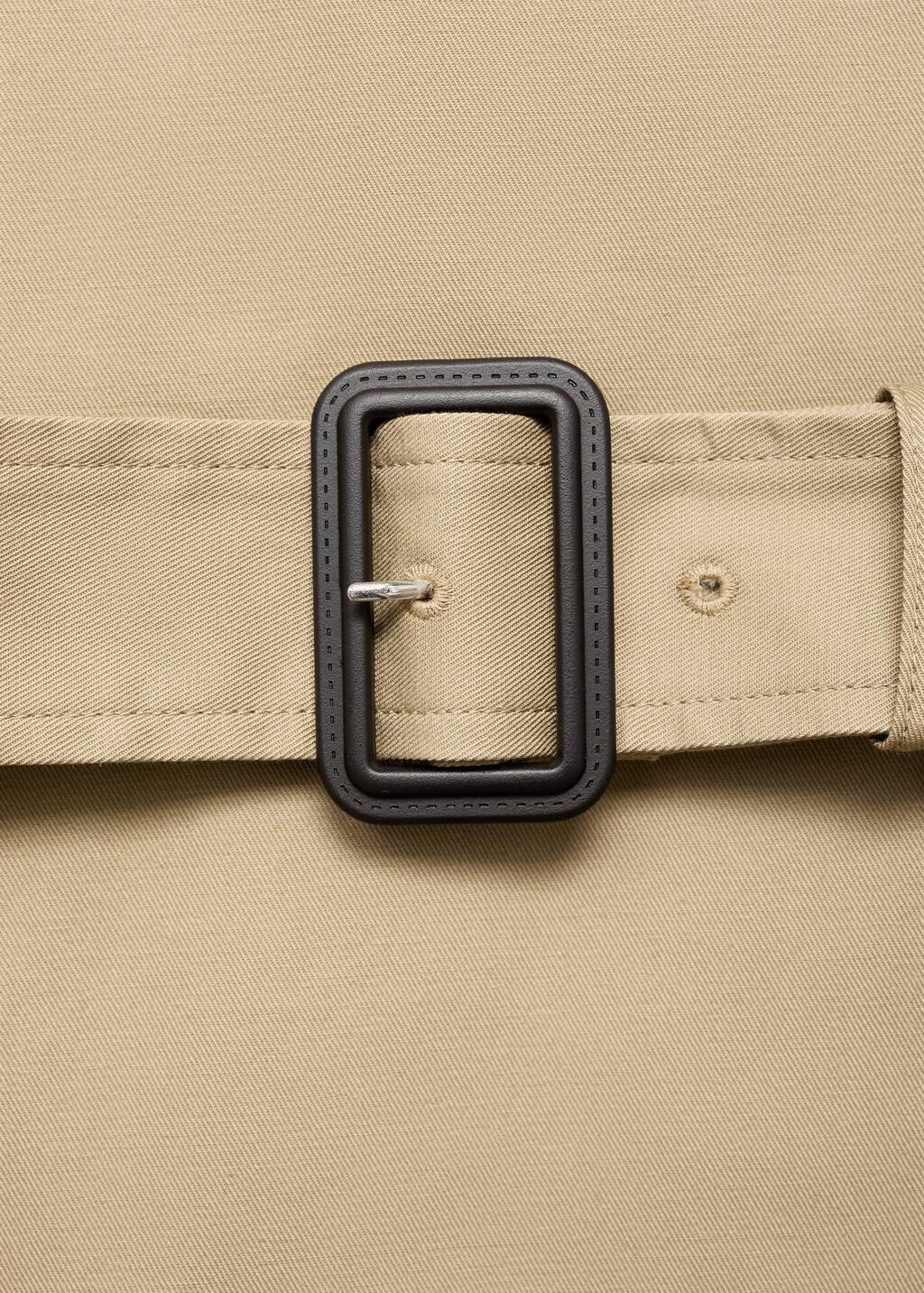 Beige Classic Trench Coat With Belt, , large image number 1