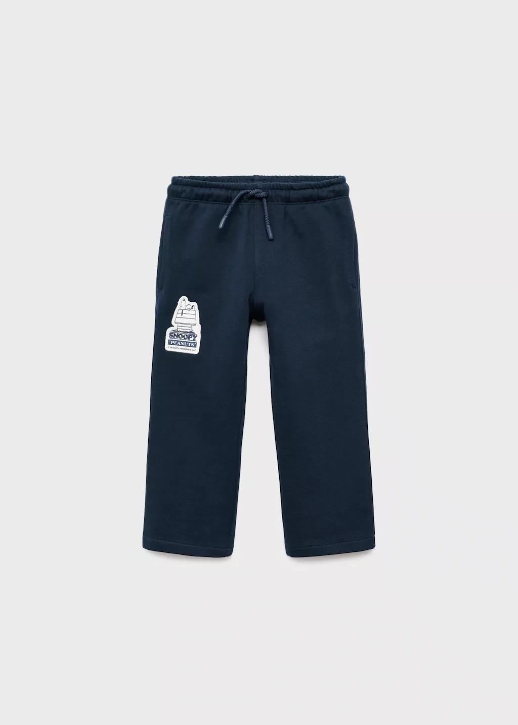 Navy Snoopy Embroidered Joggers, Baby Boys, Navy, large image number 5