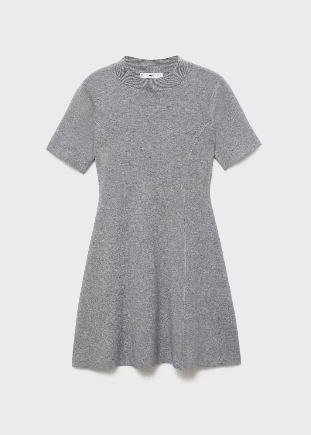 MEDIUM GREY Fine-knit flared dress, 0201_94, large image number 3