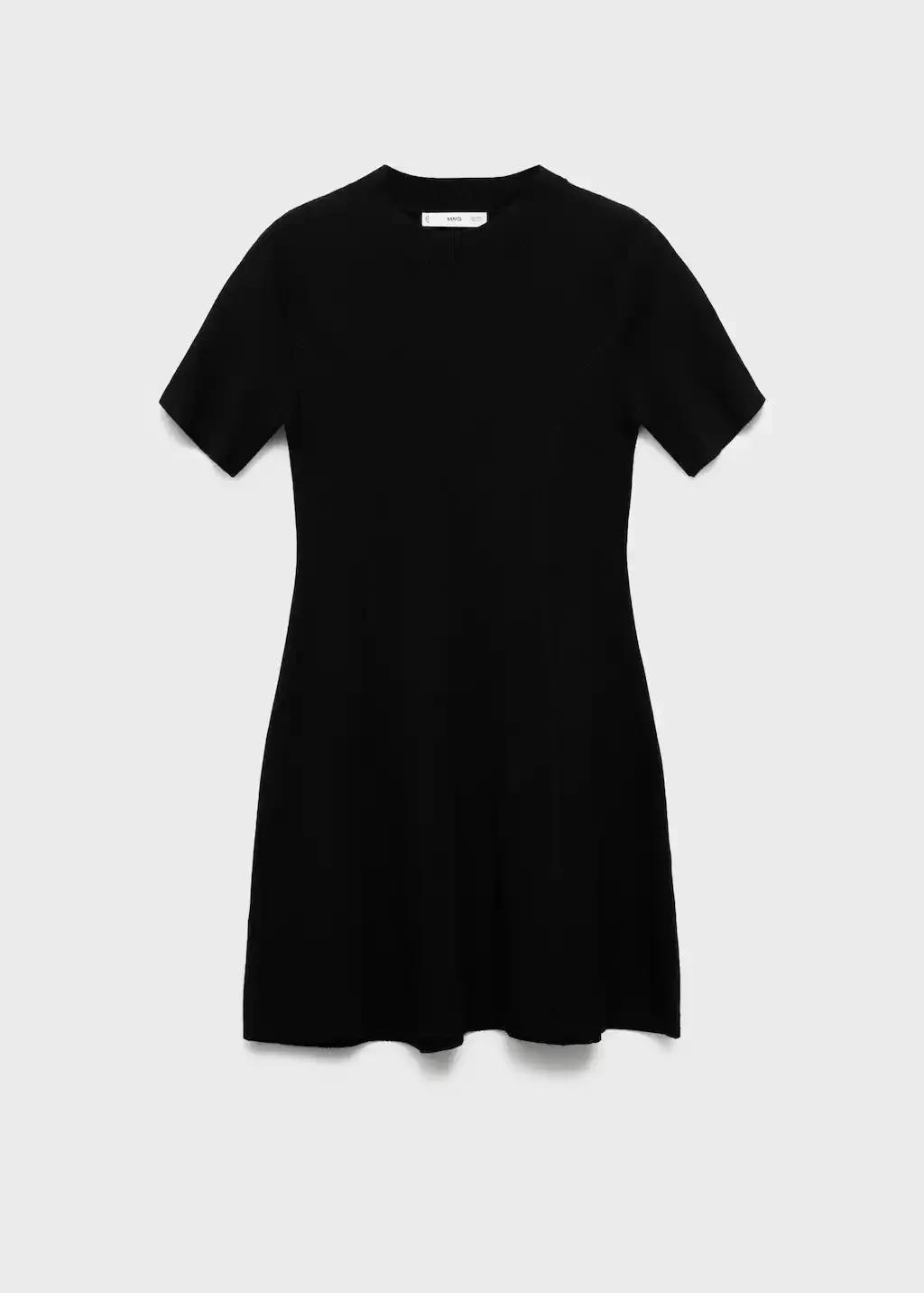 BLACK Fine-knit flared dress, Black, large image number 3