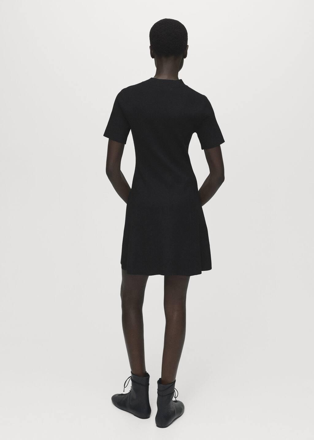 BLACK Fine-knit flared dress, Black, large image number 5